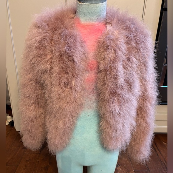 Lamarque Deora blush 100% turkey feathers jacket! XS Not included in sale - Picture 2 of 8